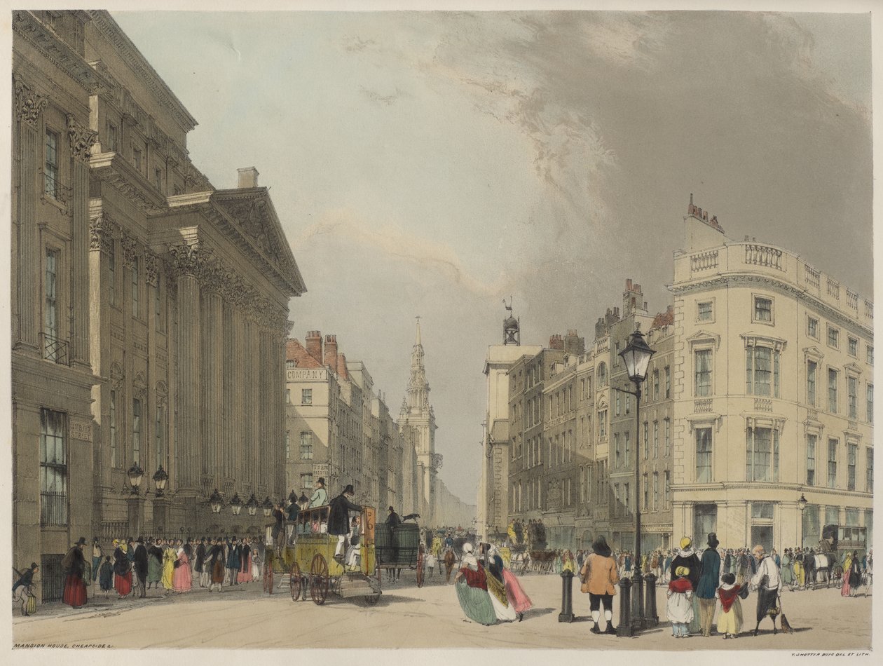 Londen zoals het is: Mansion House, Cheapside door Thomas Shotter Boys