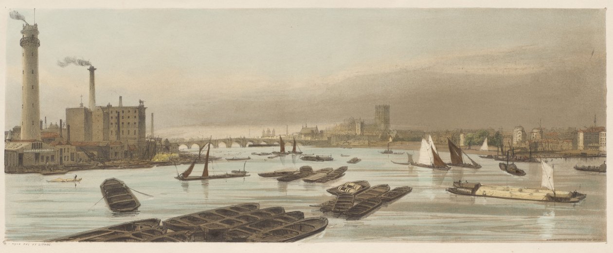 Londen Zoals Het Is: Westminster, vanaf Waterloo Bridge door Thomas Shotter Boys