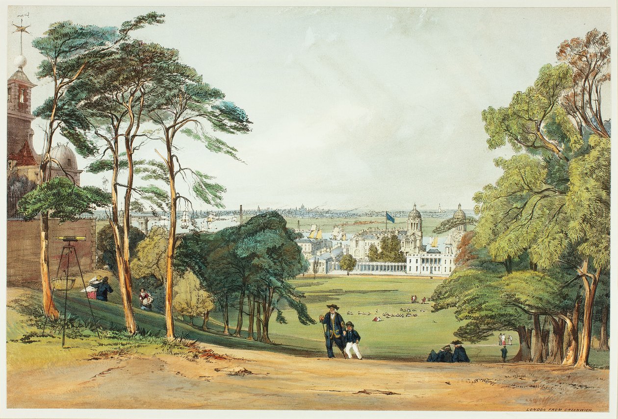 Londen, vanaf Greenwich, plaat vijf uit Originele Zichten van Londen zoals het is door Thomas Shotter Boys