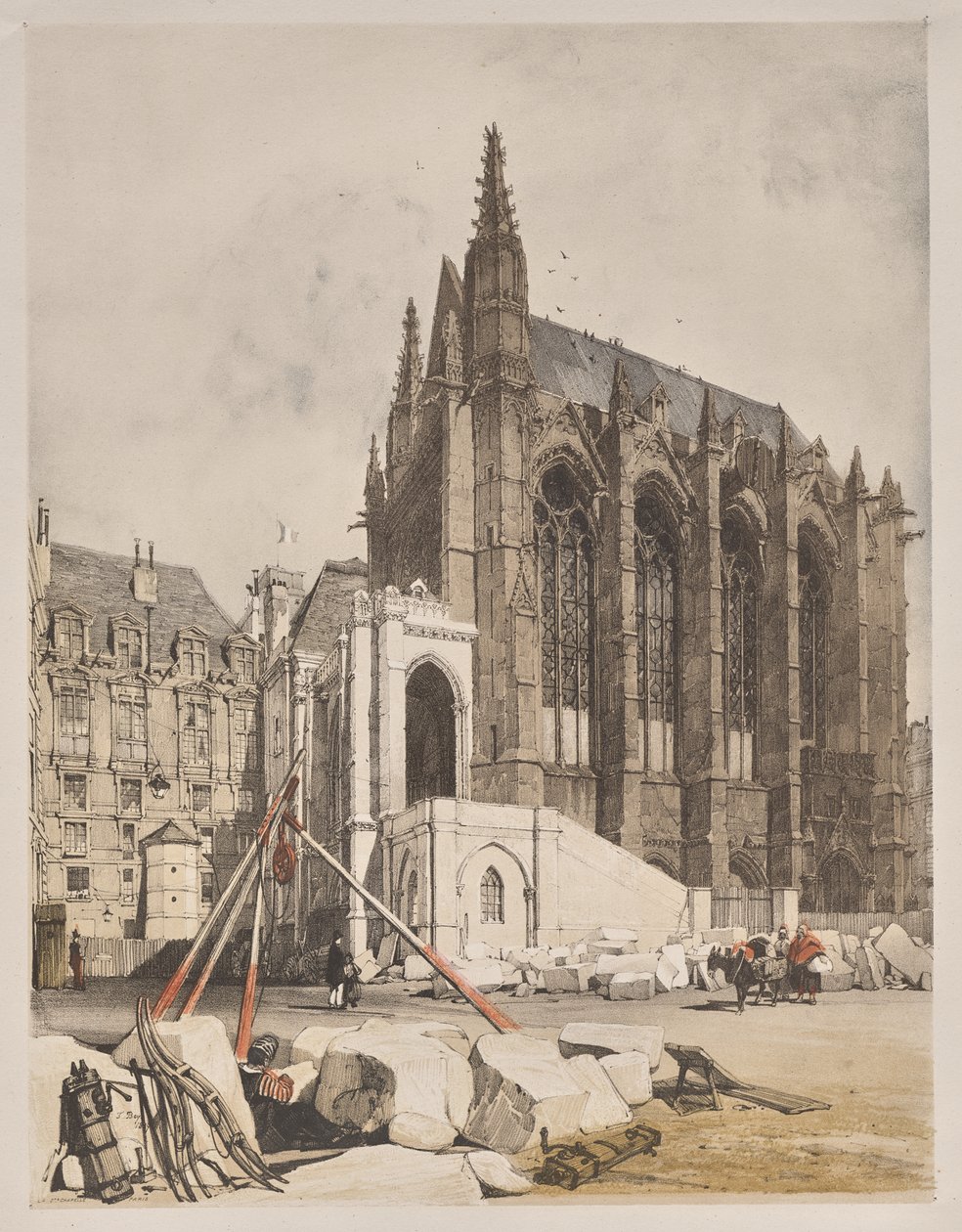 Pittoreske architectuur in Parijs, Gent, Antwerpen, Rouen: La. Ste Chapelle, Parijs door Thomas Shotter Boys