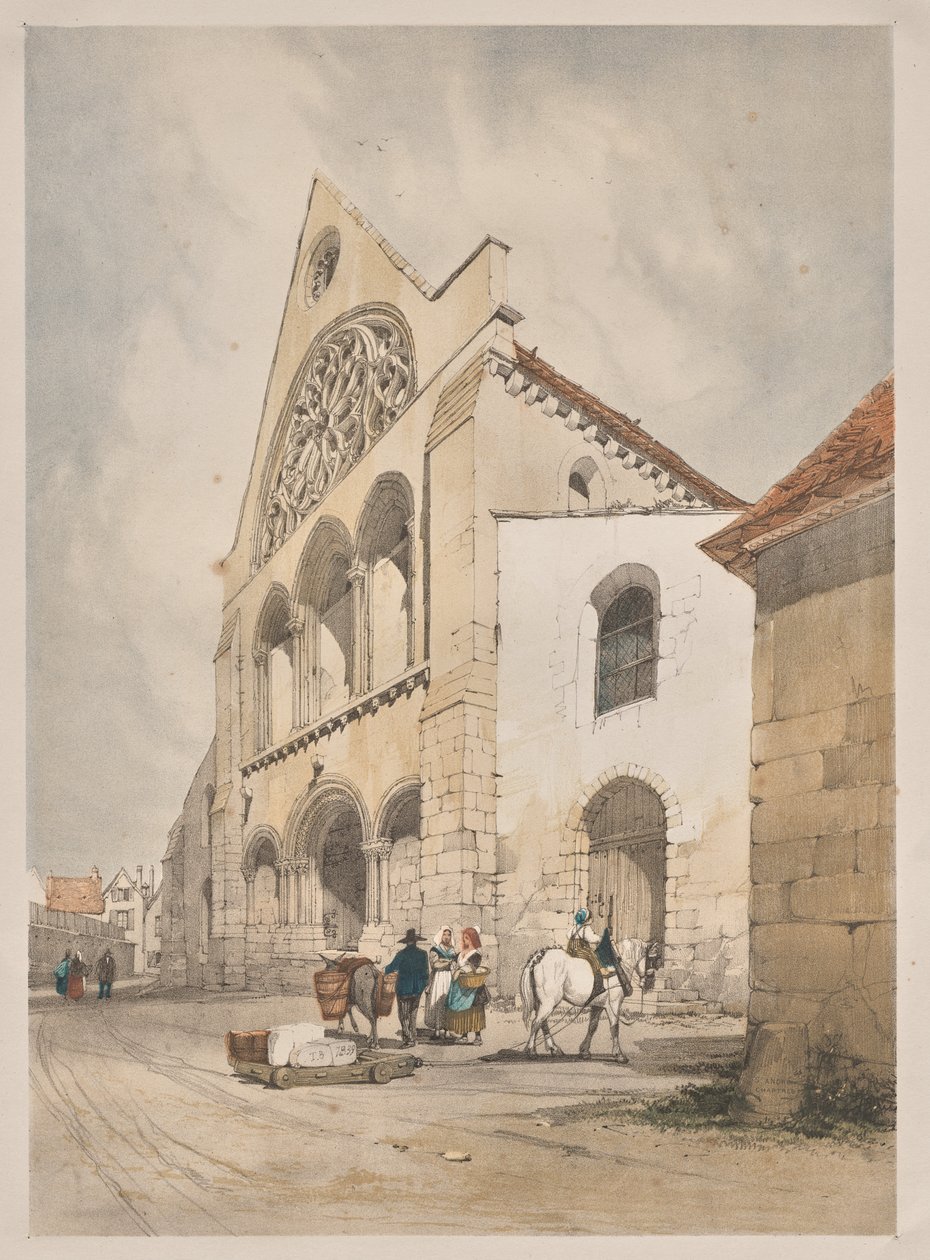 Pittoreske architectuur in Parijs, Gent, Antwerpen, Rouen: St. Andre, Chartres, Frankrijk door Thomas Shotter Boys