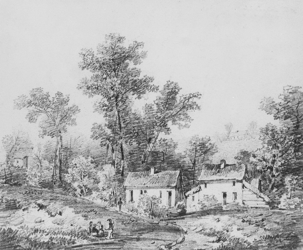 Boerderijlandschap (uit het plakboek van McGuire) door Thomas Sidney Cooper