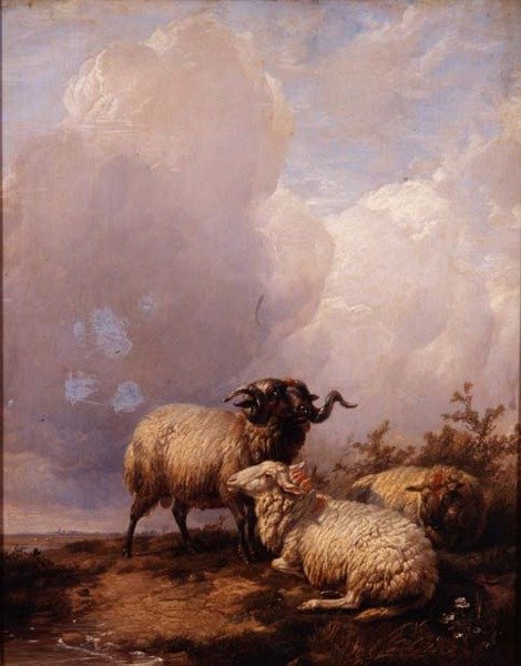 Schapen in Landschap door Thomas Sidney Cooper