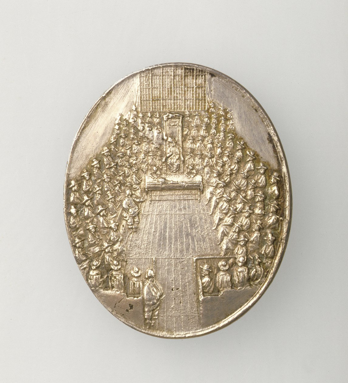Dunbar Medaille met afbeelding van Het Parlementshuis 1650 (achterkant) door Thomas Simon