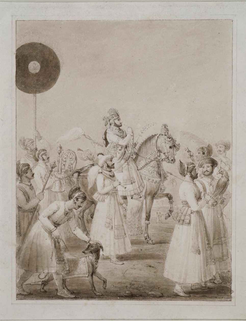 Portret van Maharana Bhim Singh van Udaipur te paard door Thomas Stothard