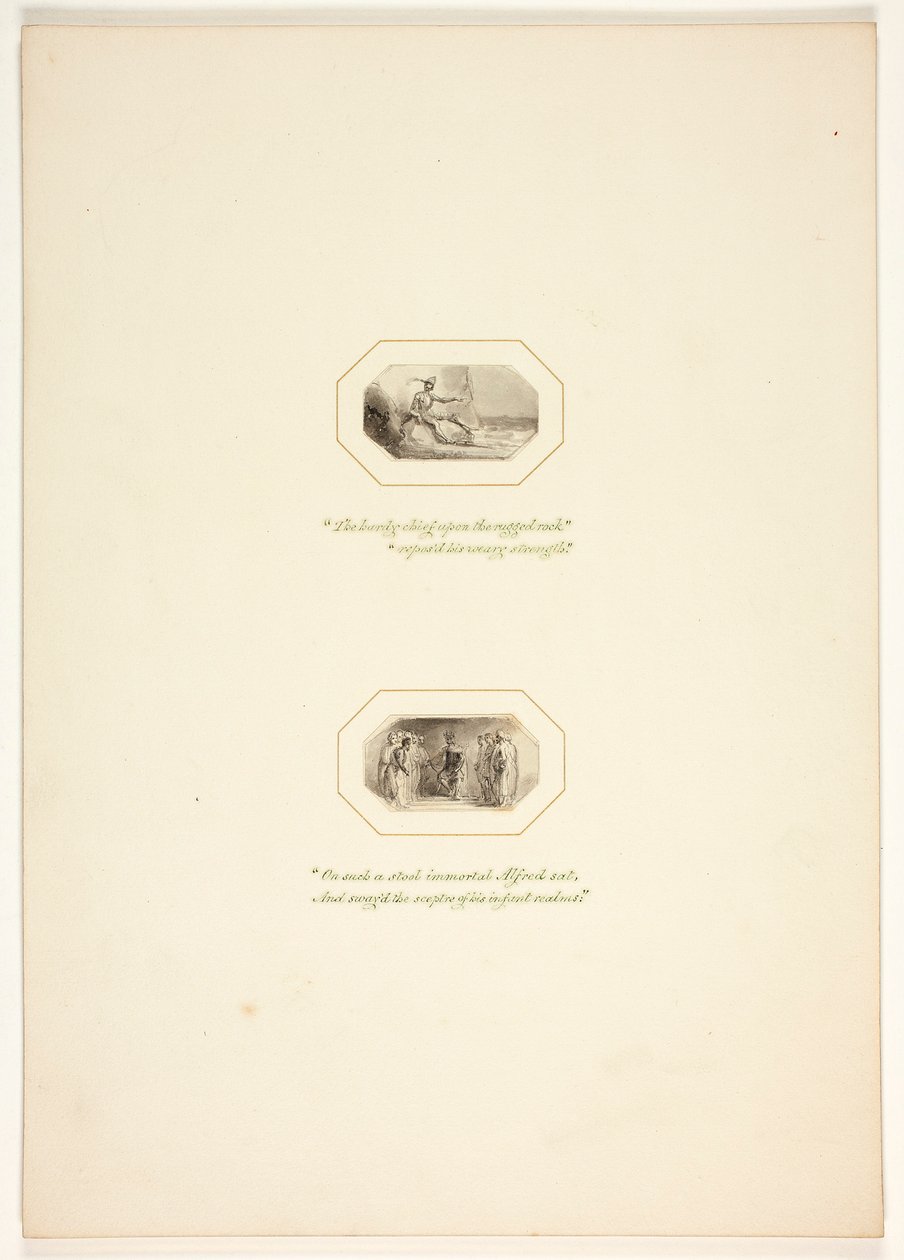 Studie voor een plaat uit The Task door Thomas Stothard