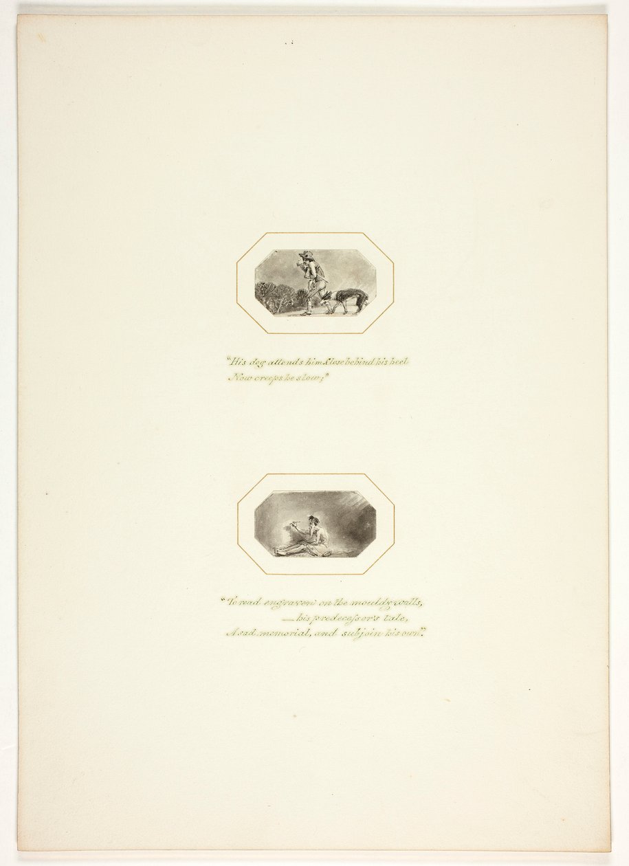 Studie voor een plaat uit The Task door Thomas Stothard
