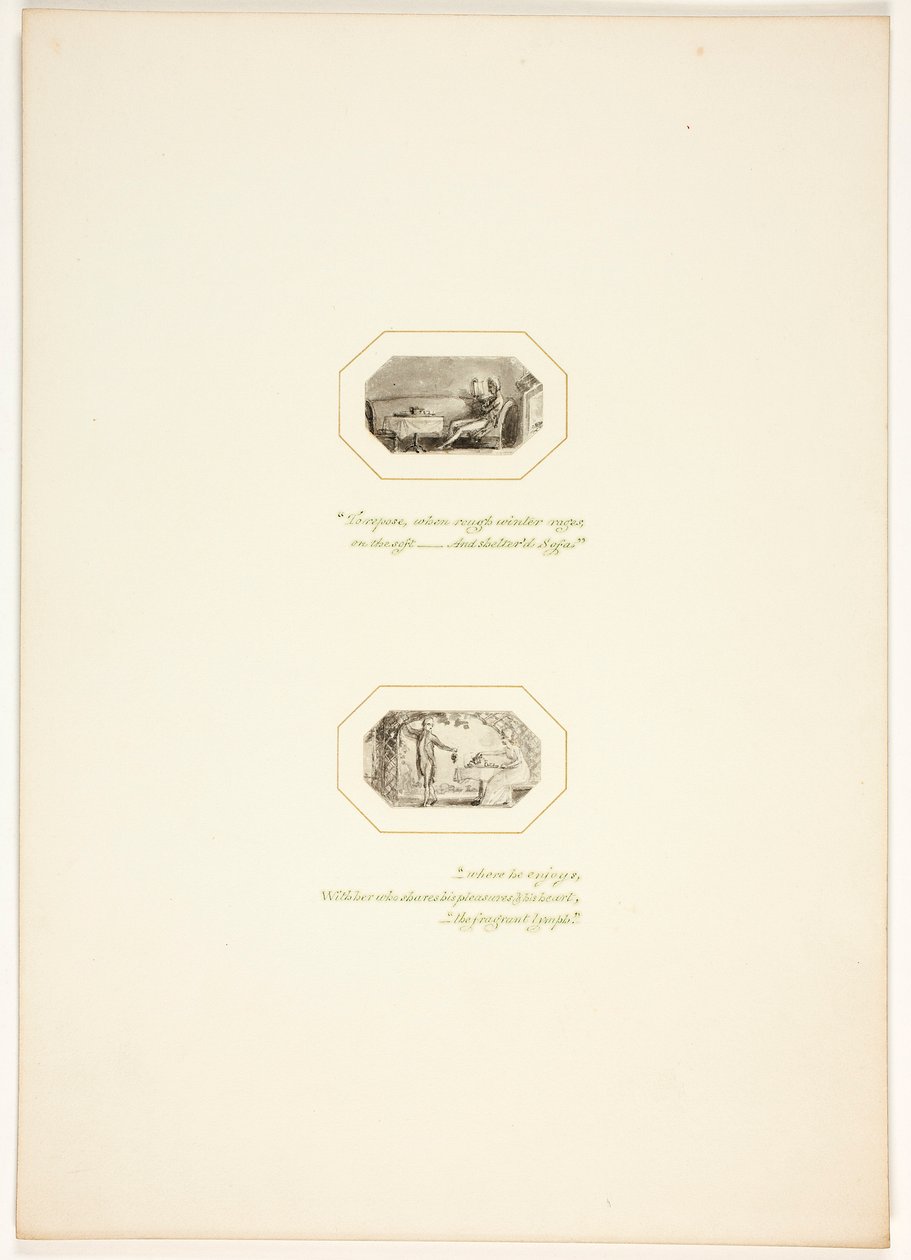 Studie für eine Platte aus The Task door Thomas Stothard