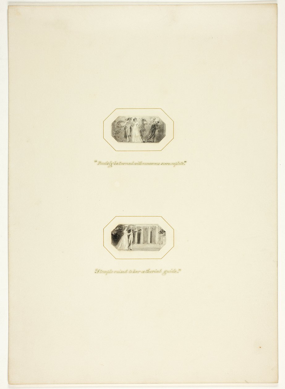 Studie voor een plaat uit De triomfen van Temper, in het Royal Engagements Pocket Book van 1796 door Thomas Stothard