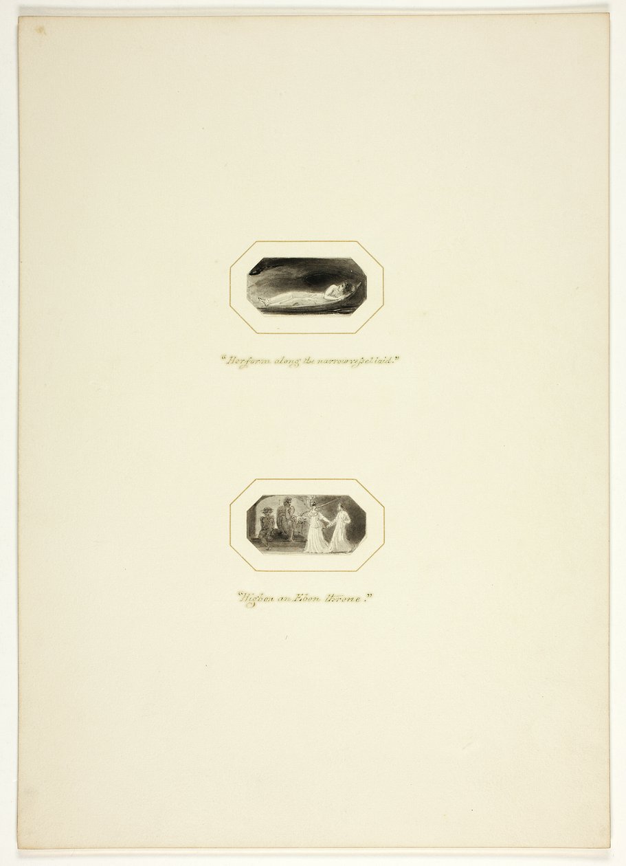 Studie voor een Plaat uit De Triomfen van Temperament, in het 1796 Royal Engagements Pocket Book door Thomas Stothard