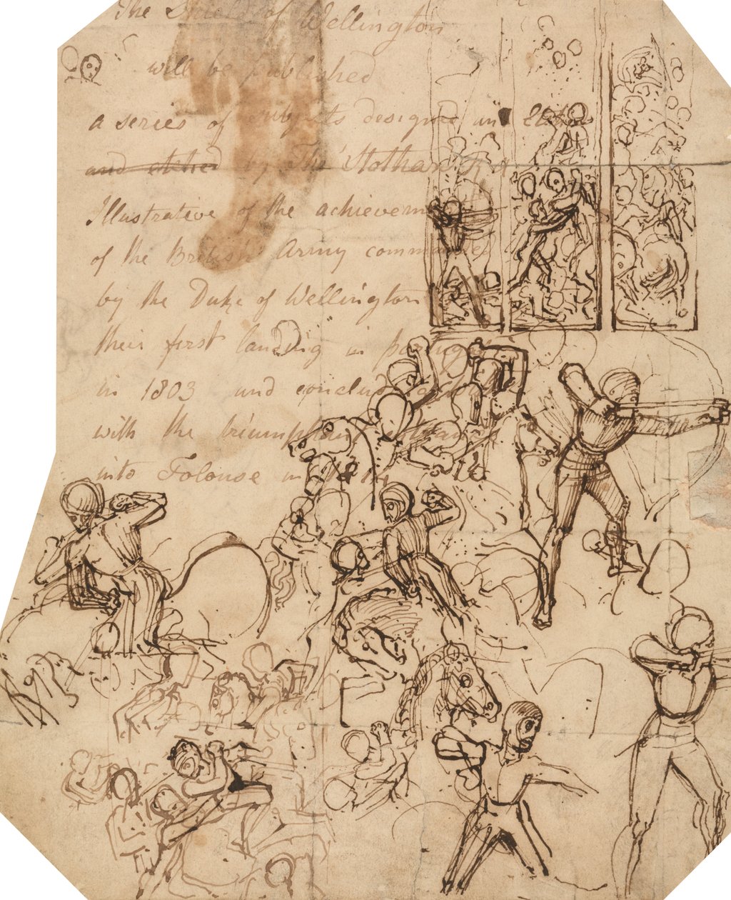 Studie voor het Wellington Schild door Thomas Stothard