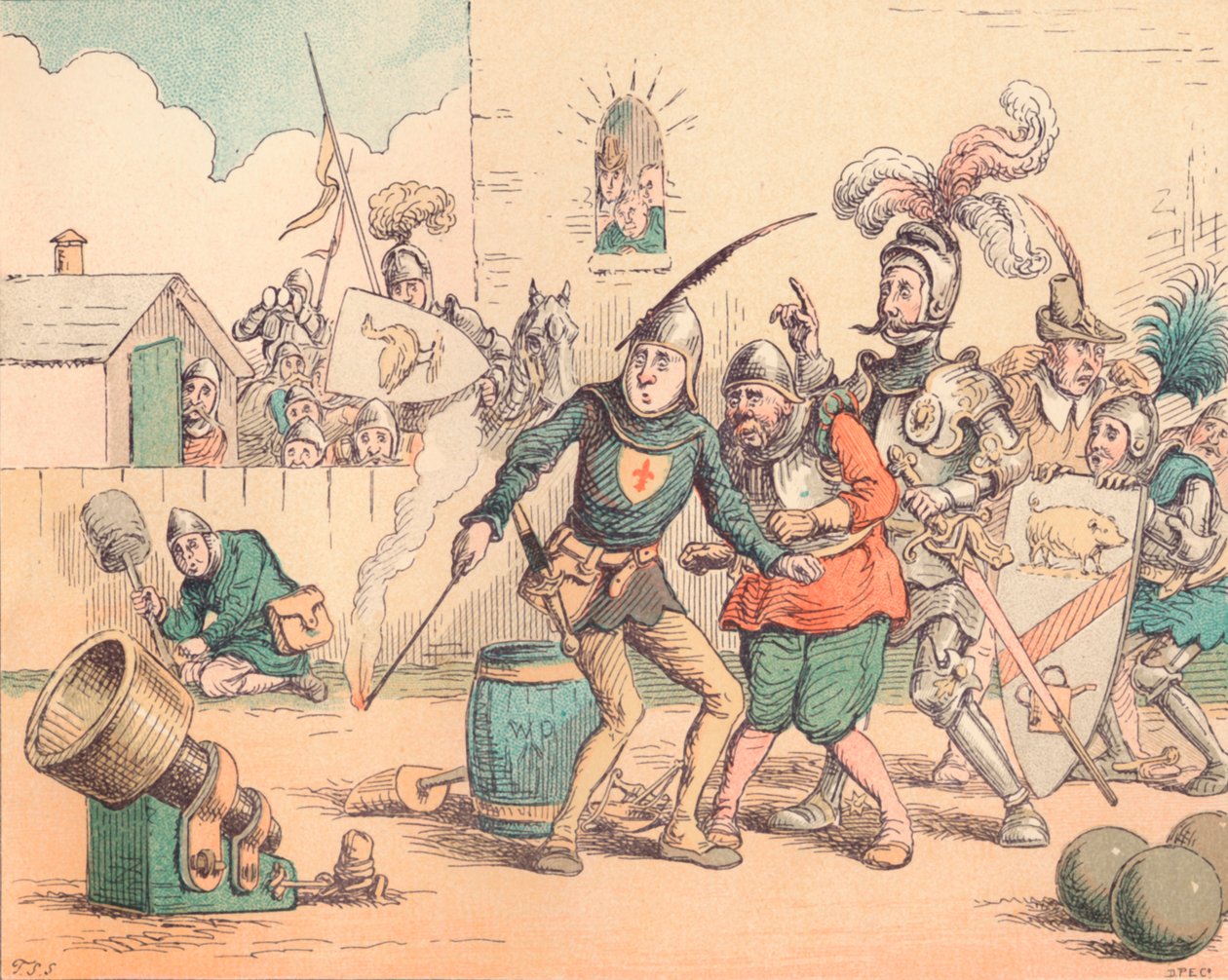 De introductie van artillerie, ca. 1884 door Thomas Strong Seccombe