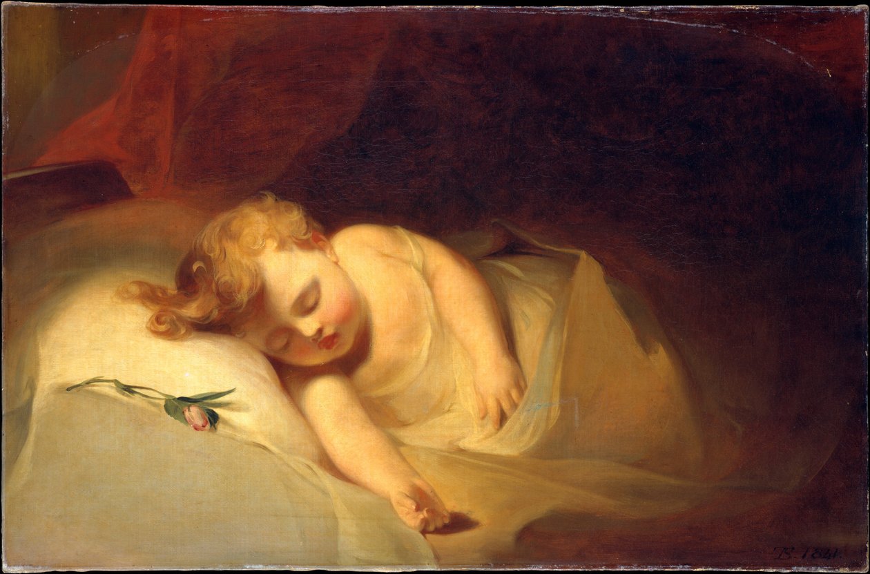 Slapend kind (De rozenknop) door Thomas Sully