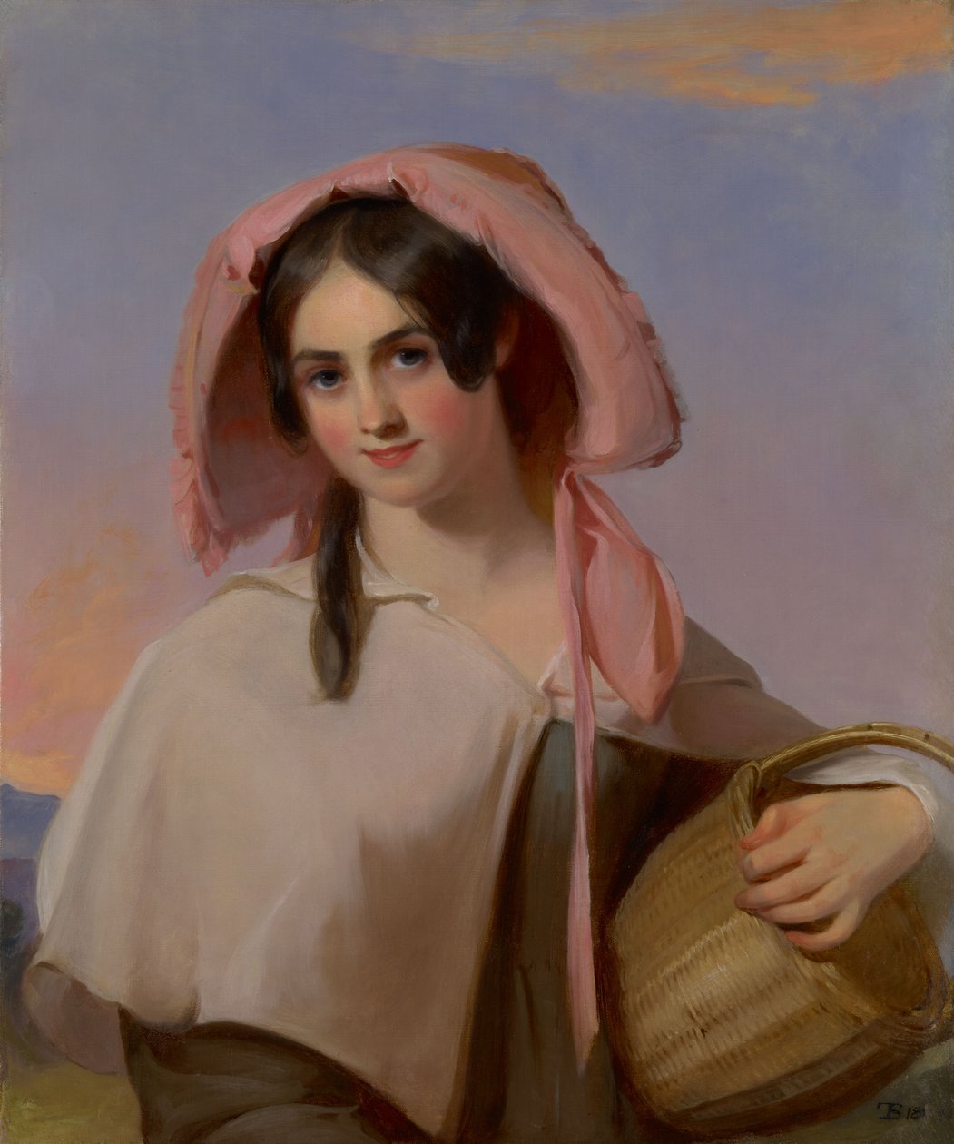 Elizabeth Huddell Cook (later Elizabeth Huddell Cook Bache, 1815-1898) als Het meisje van het platteland door Thomas Sully