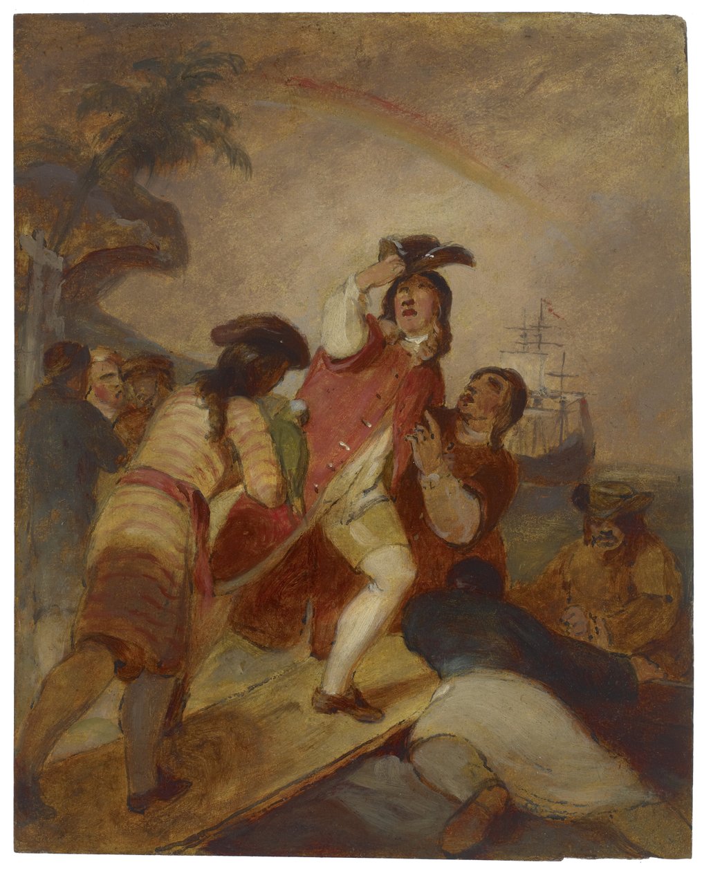 Robinson Crusoe en Zijn Man Vrijdag Verlaten het Eiland door Thomas Sully