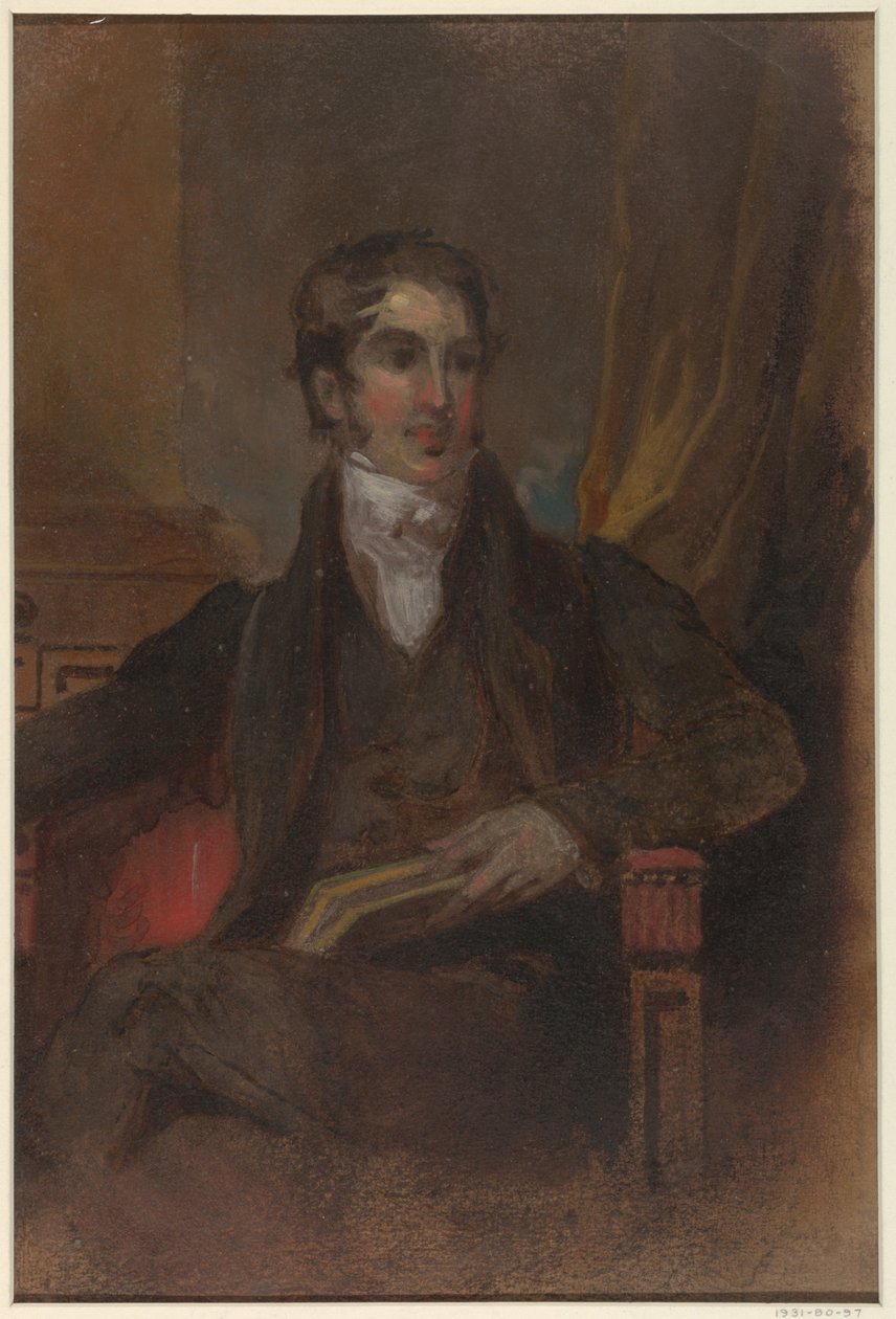 Studie voor "Portret van James Cornell Biddle," Museum of Fine Arts, Houston, TX door Thomas Sully