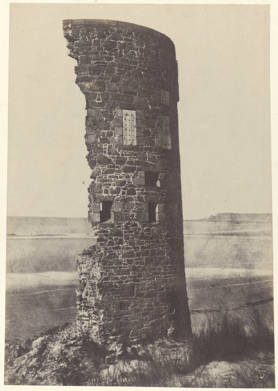 Toren getroffen door bliksem, Baai van Saint-Ouen, 1854 (foto) door Thomas Sutton