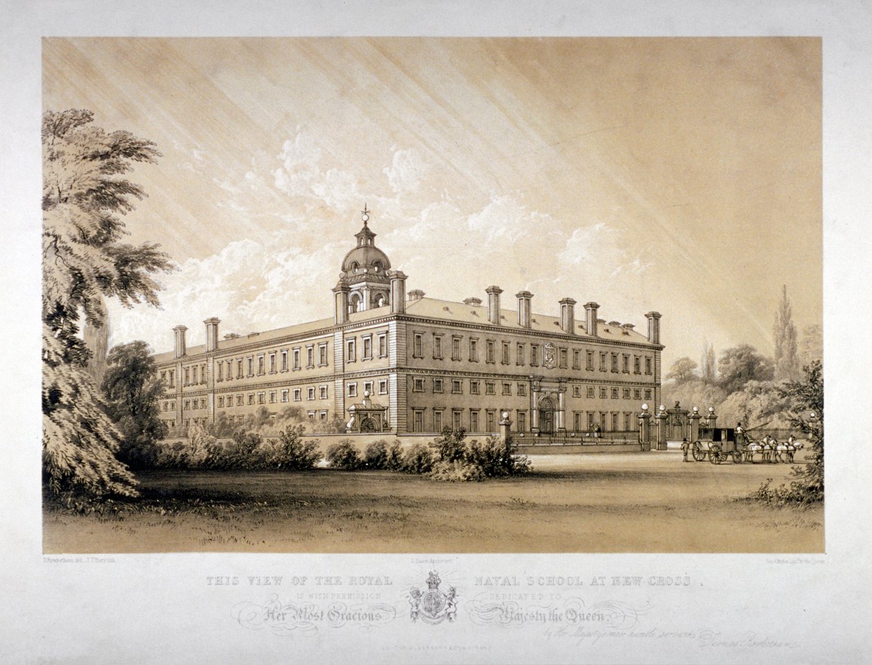De Koninklijke Marine School in New Cross, Lewisham, Londen, ca. 1870 door Thomas Talbot Bury