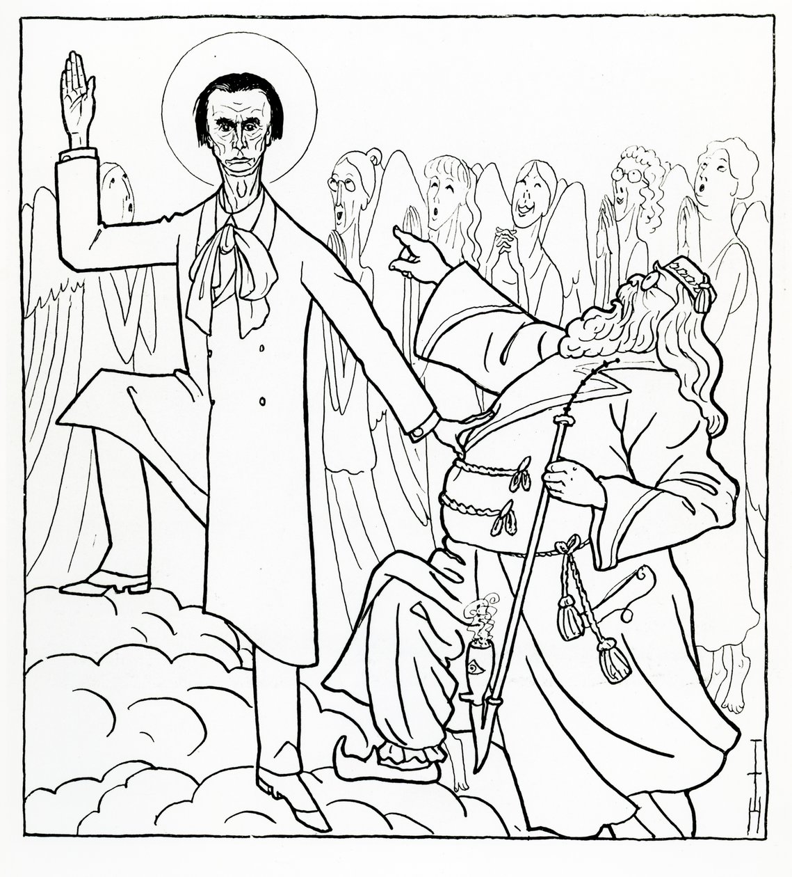 Karikatuur van Rudolf Steiner, illustratie uit 