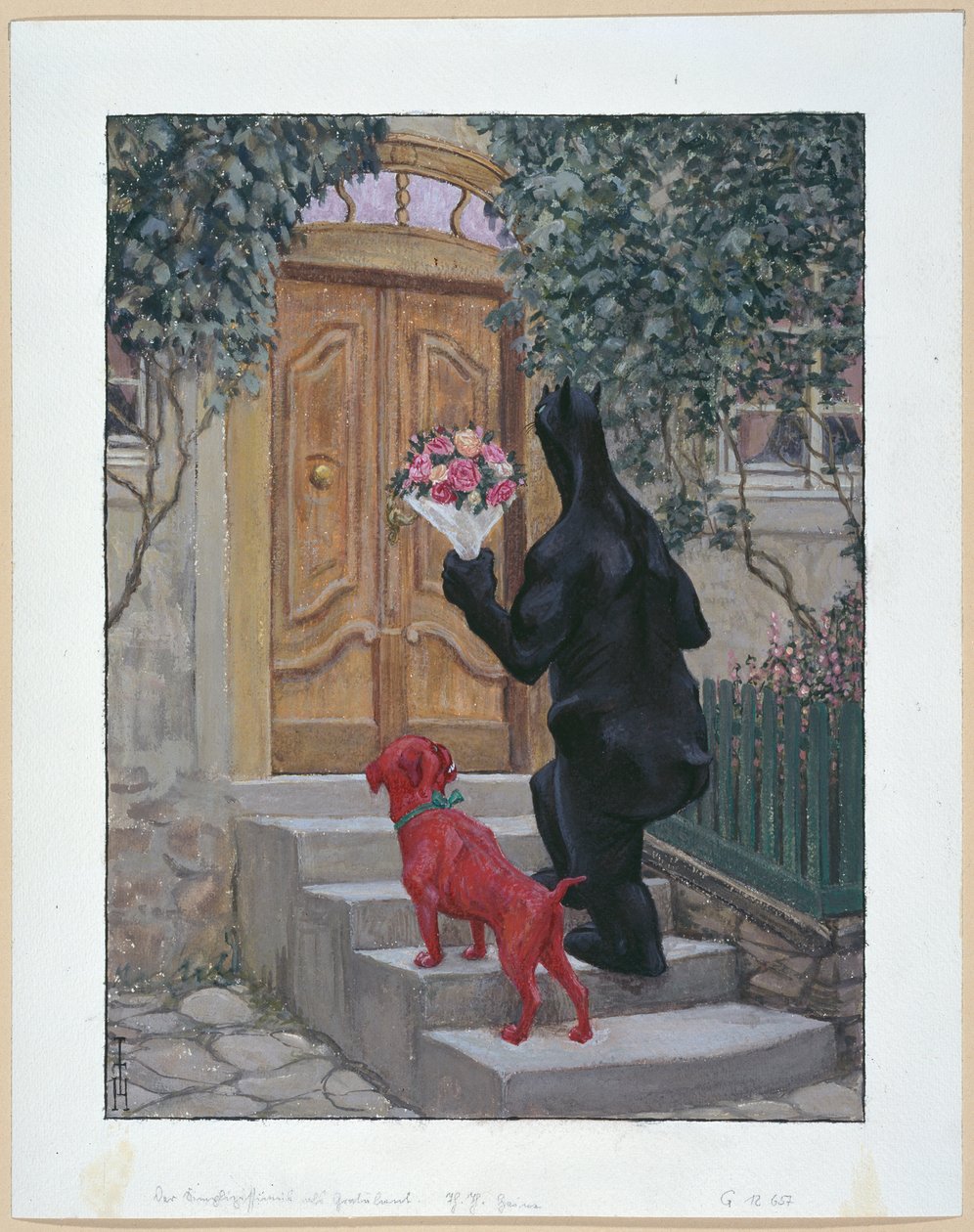 Der Simplicissimus als Gratulant door Thomas Theodor Heine