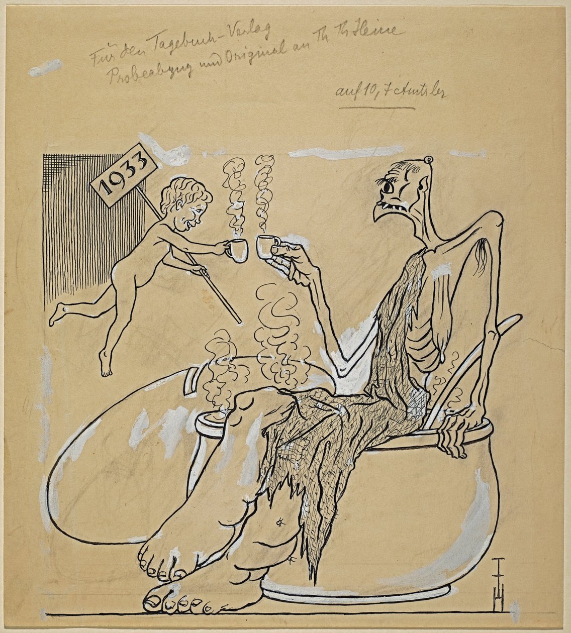 Prosit Nieuwjaar 1933 door Thomas Theodor Heine