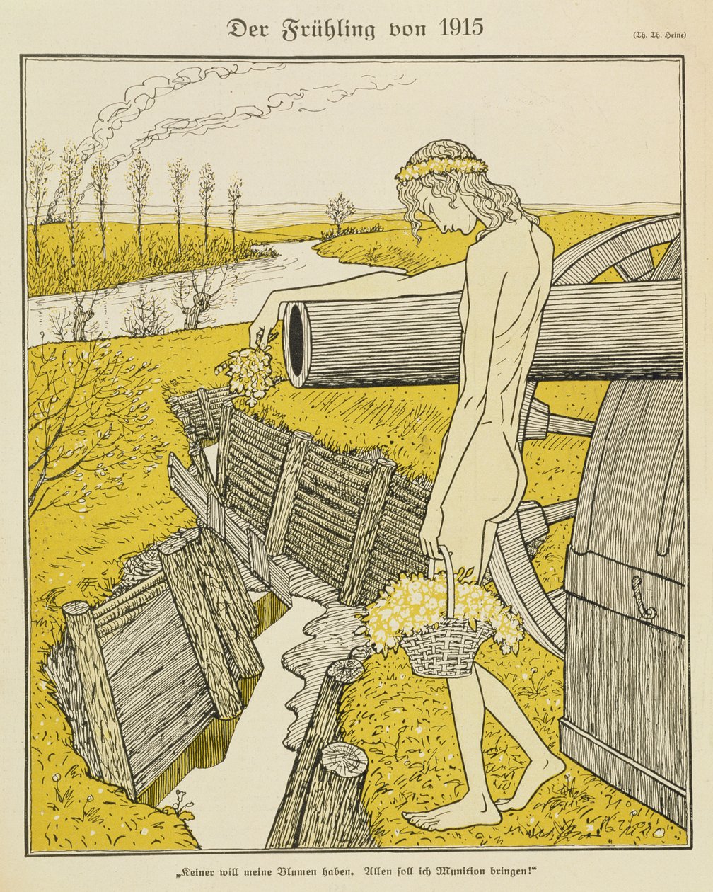 Lente in 1915, illustratie uit een Duits tijdschrift, 