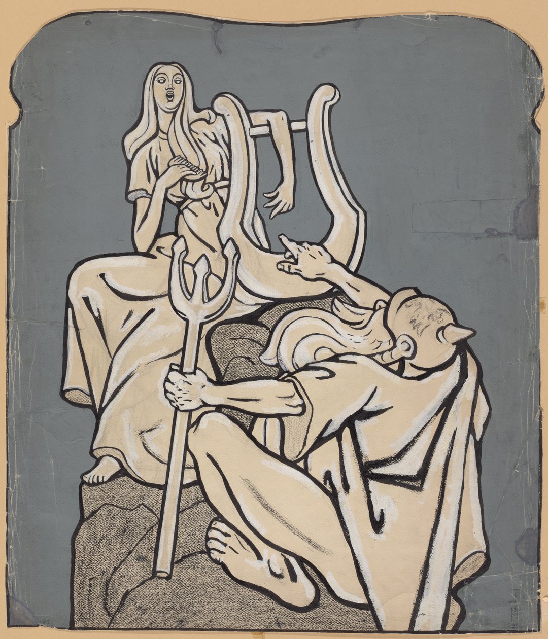 Ter gelegenheid van de honderdste geboortedag van Heinrich Heine – Maquette van een Heine-monument; Simplicissimus IV/38, 1899 door Thomas Theodor Heine