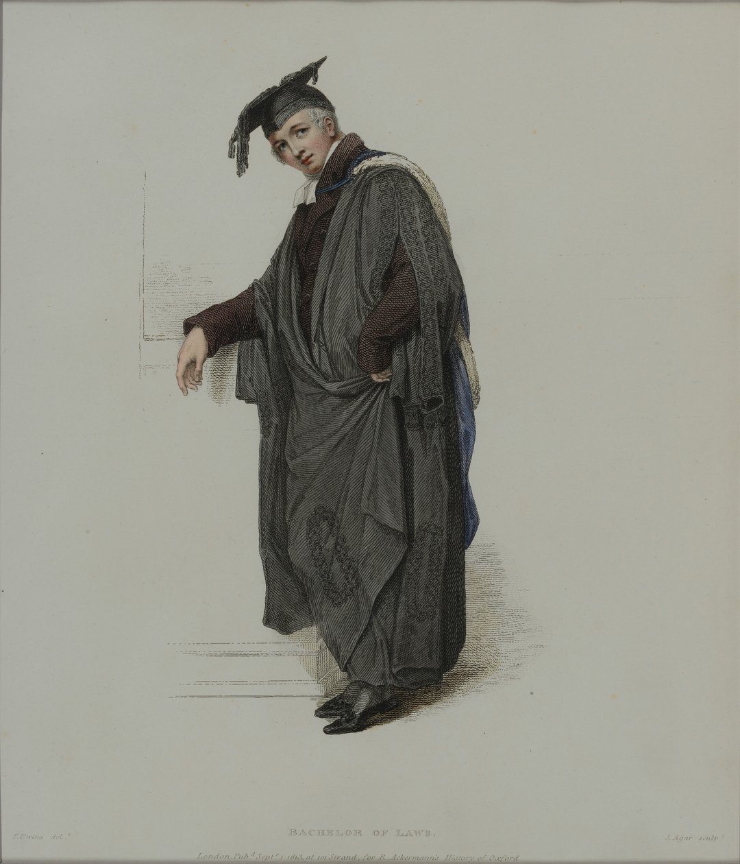 Bachelor in de Rechten, gegraveerd door J. Agar, gepubliceerd in R. Ackermann