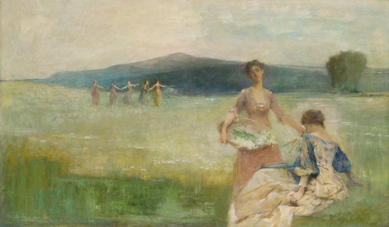 Lente, 1890 door Thomas Wilmer Dewing