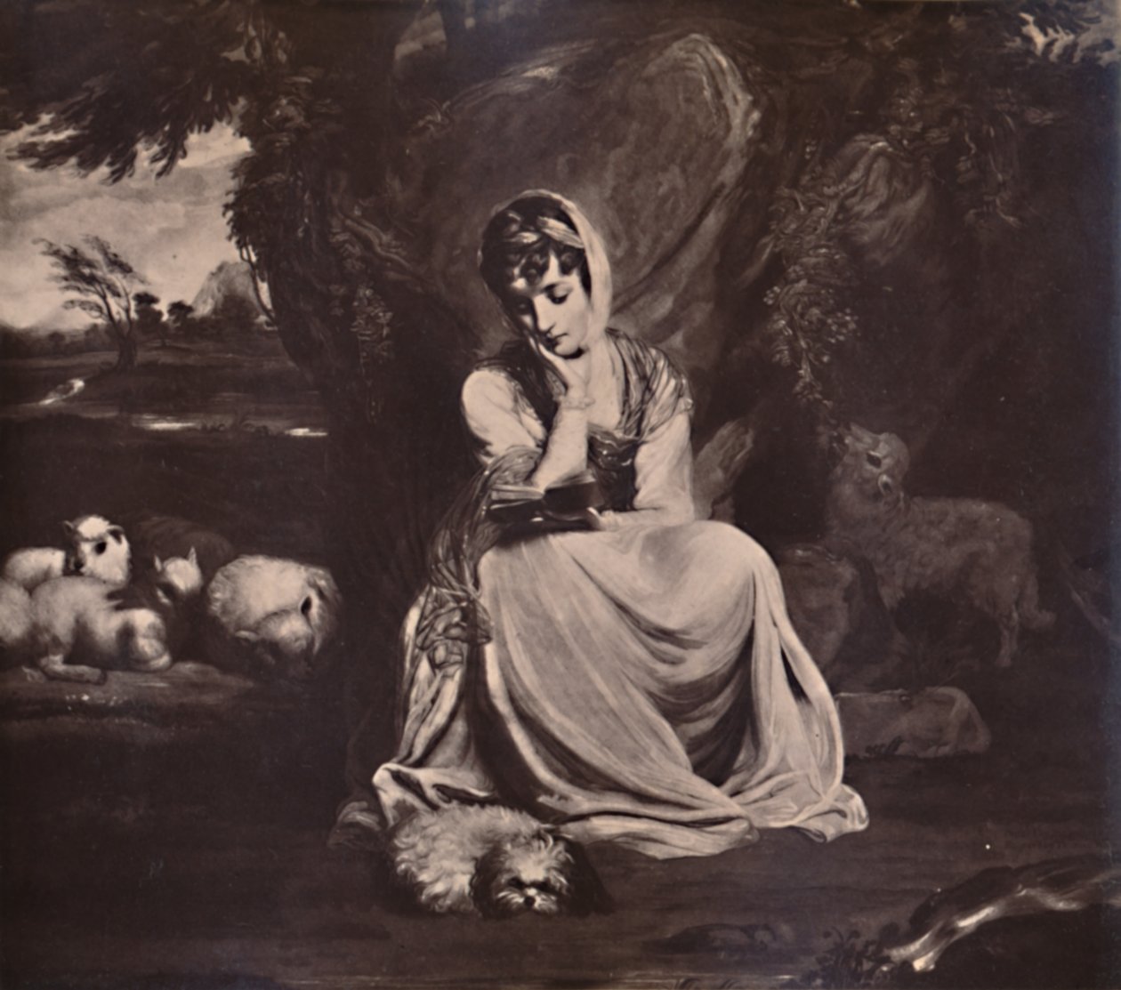 Frances Anne Crewe, Lady Crewe, als St Genevieve, ca. 1773-1894 door Thomas Watson