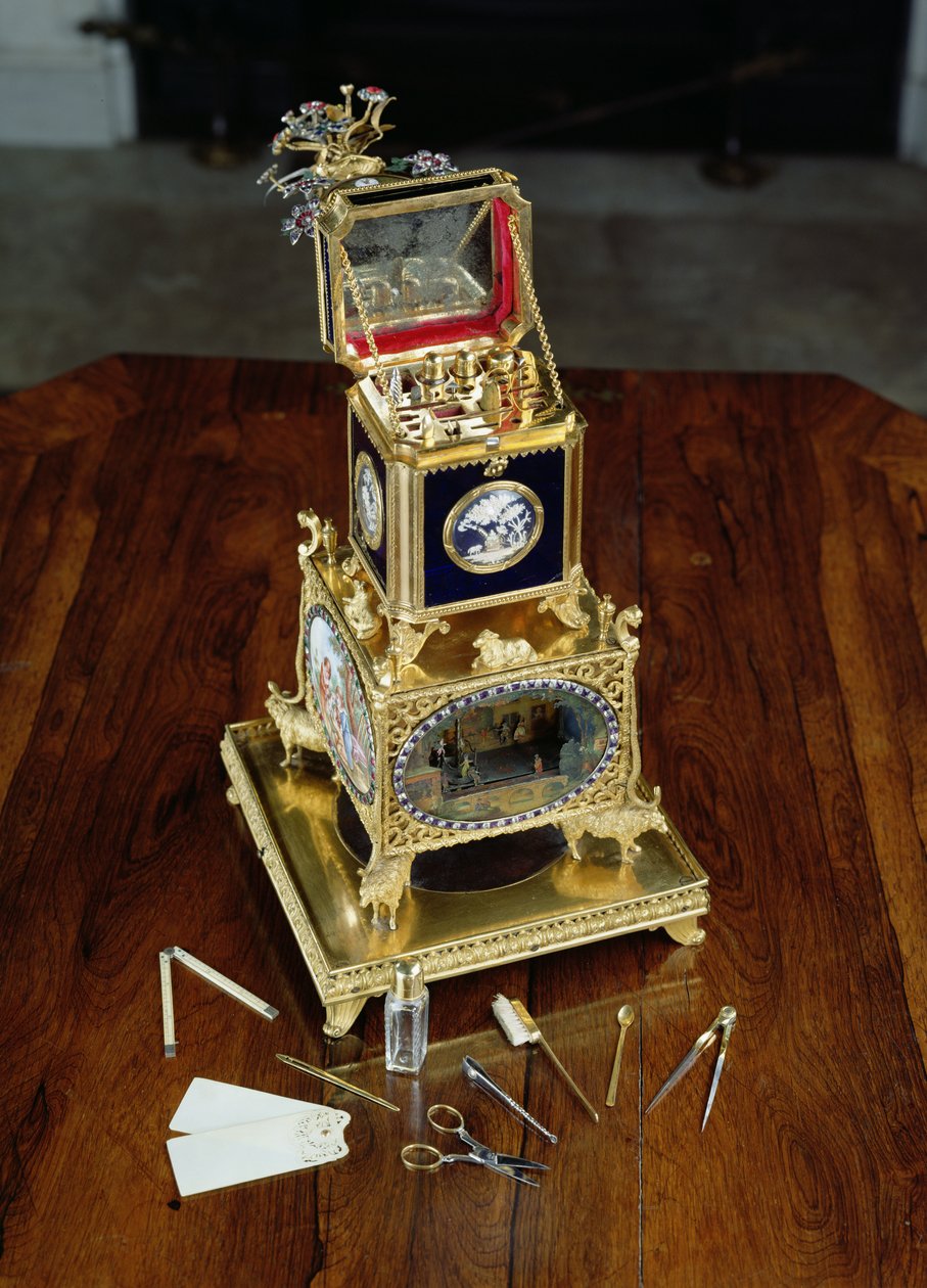 Muzikale automaat, necessaire en horloge, door Thomas Weekes, ca. 1800 door Thomas Weekes
