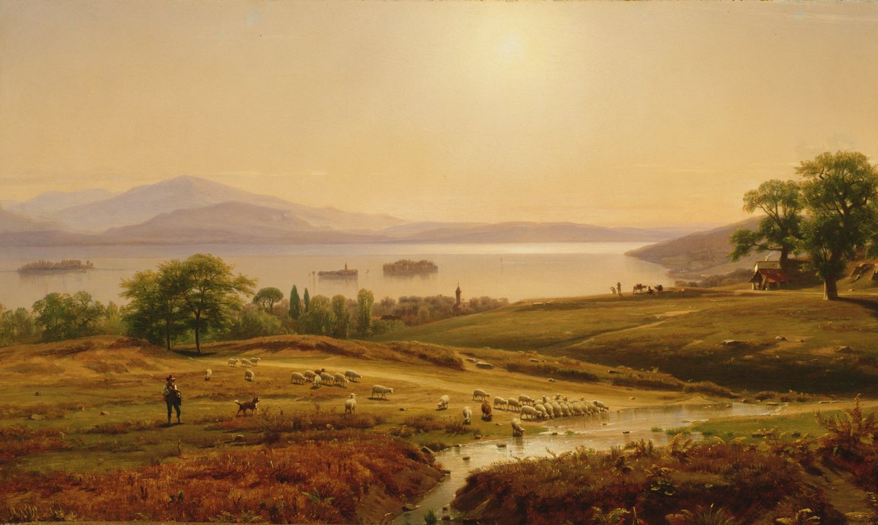 Ochtend aan Lago Maggiore, 1860 door Thomas Worthington Whittredge