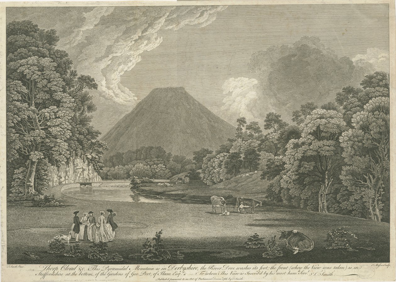 Dovedale - Thorpe Cloud door Thomas of Derby (after) Smith