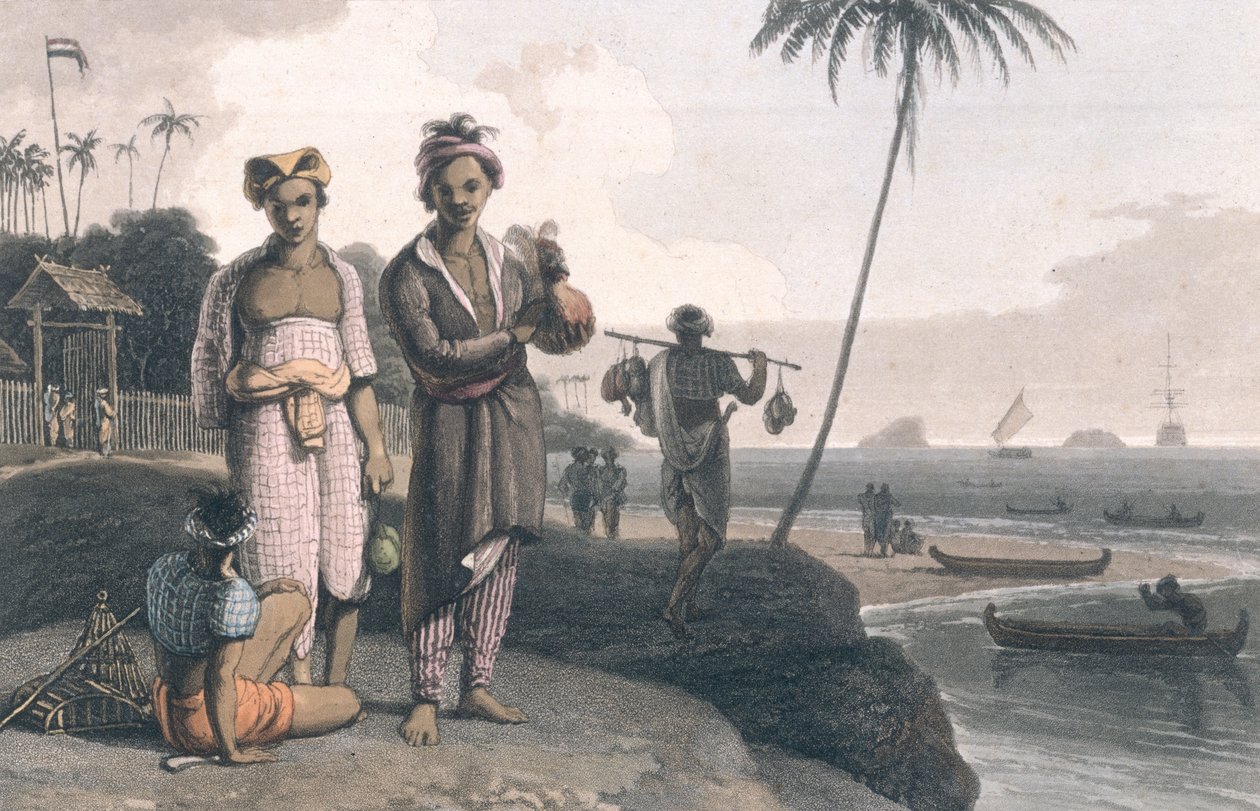 De Maleiers van Java, gegraveerd door de kunstenaars, gepubliceerd door Longman, Hurst, Rees en Orme, Londen, 1810 door Thomas und William Daniell
