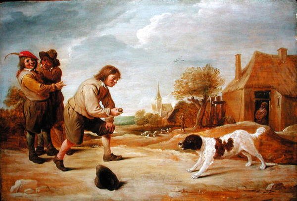 Een spelletje vangbal door Thomas van Apshoven