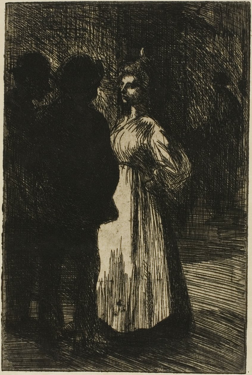 Gesprek bij nacht door Théophile Alexandre Pierre Steinlen