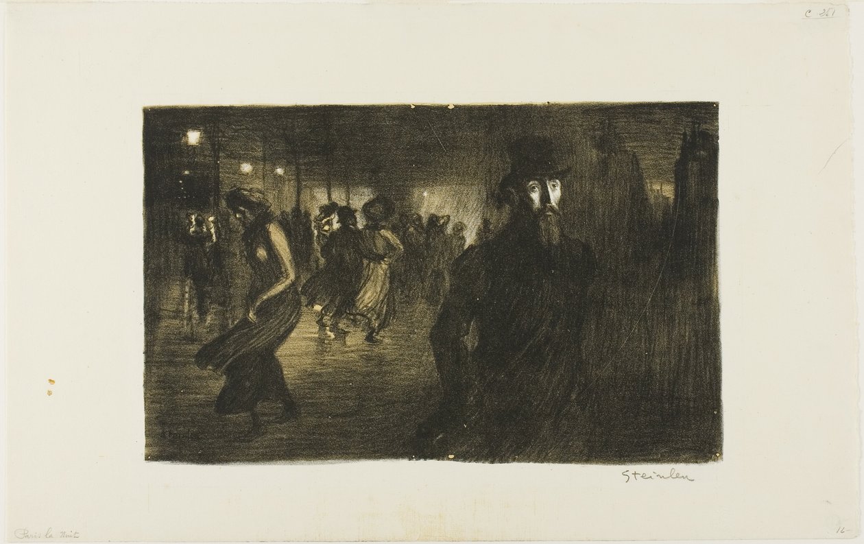 Parijs, Nacht door Théophile Alexandre Pierre Steinlen