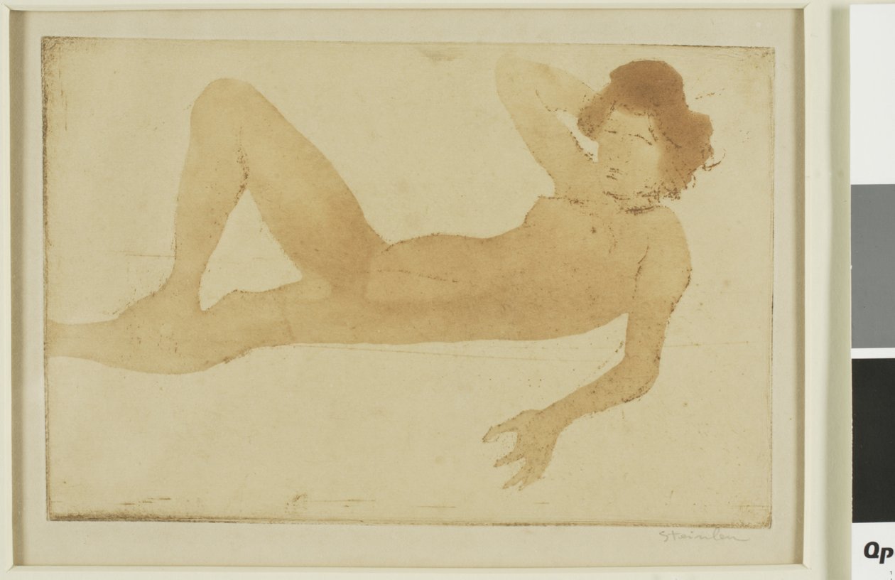 Liggende naakte vrouw door Théophile Alexandre Pierre Steinlen