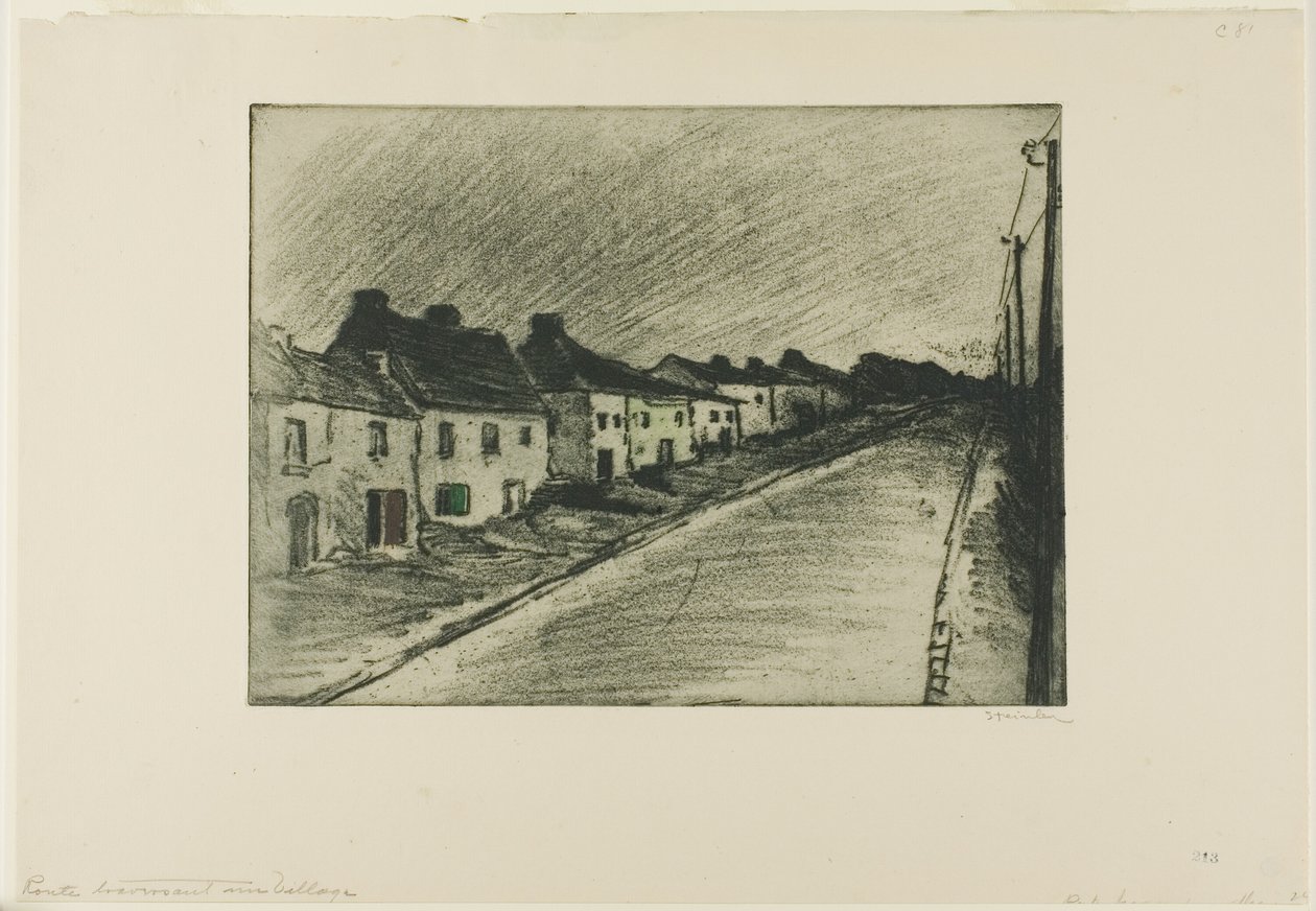 Weg door een dorp door Théophile Alexandre Pierre Steinlen