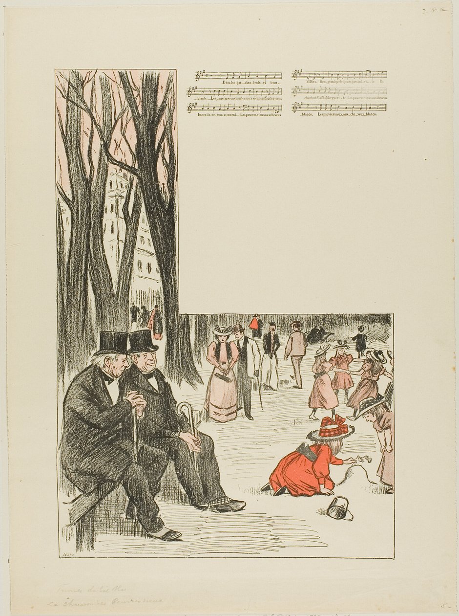 Lied van de arme oude mannen door Théophile Alexandre Pierre Steinlen