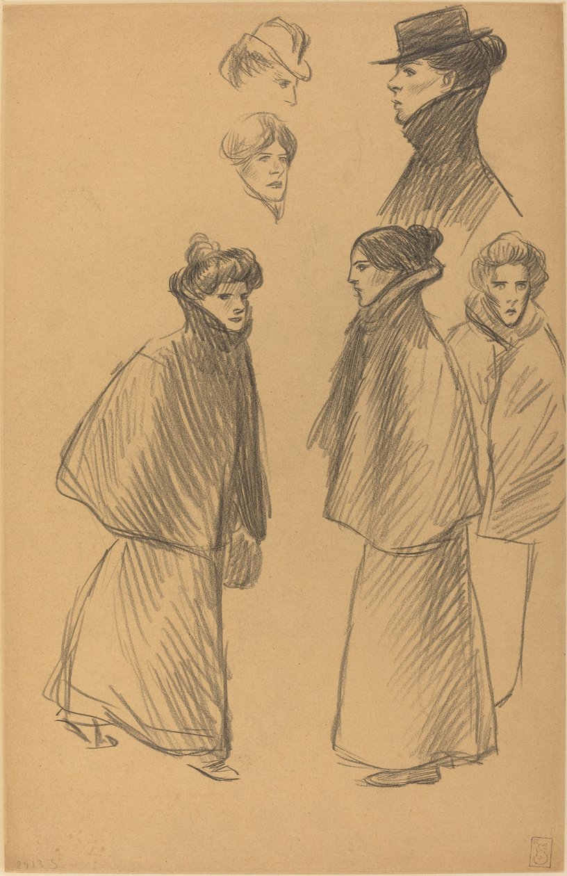 Figurenstudies [recto], eind 19e-begin 20e eeuw door Théophile Alexandre Steinlen
