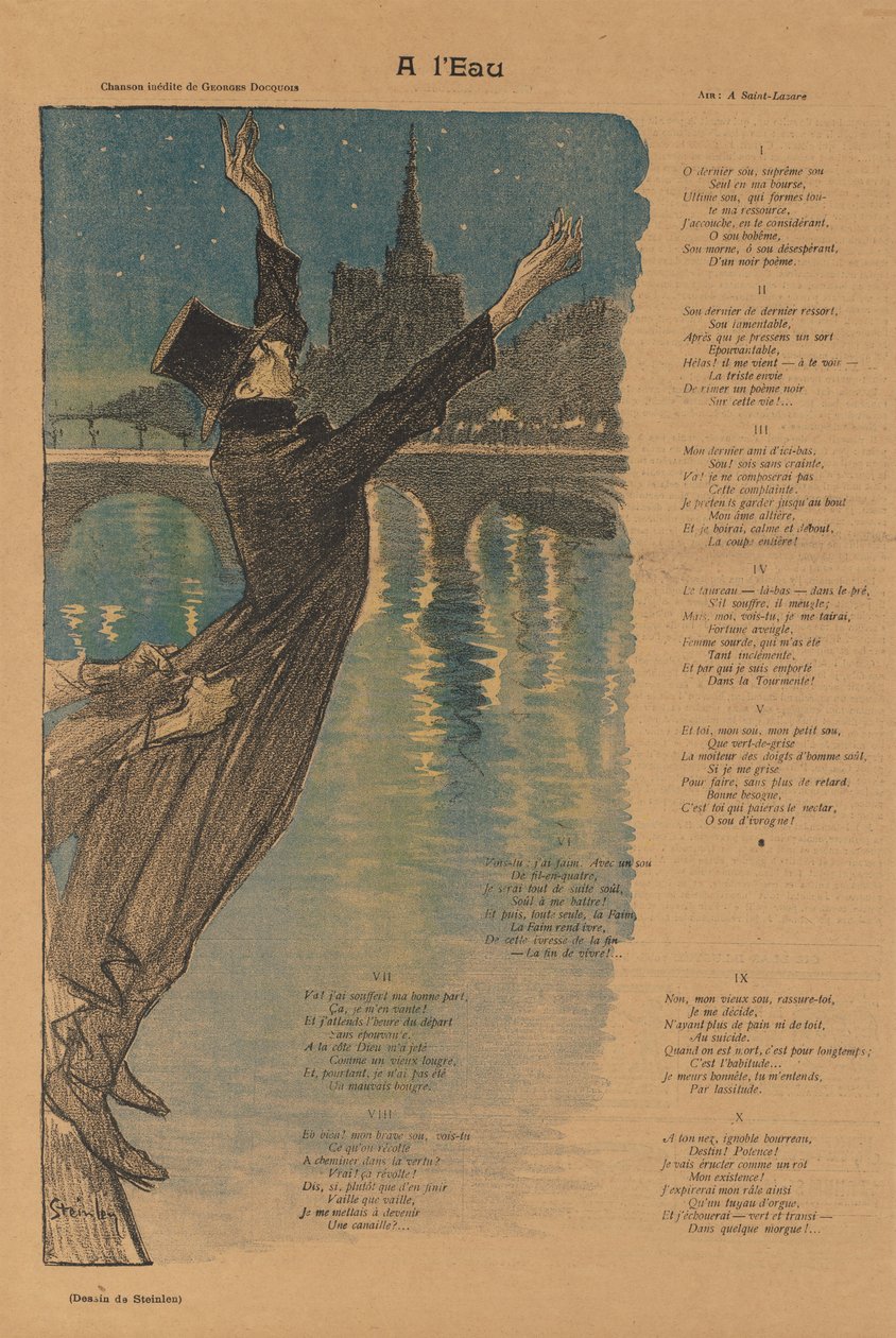 Gil Blas Illustré: Aan de waterkant, 1896 door Théophile Alexandre Steinlen