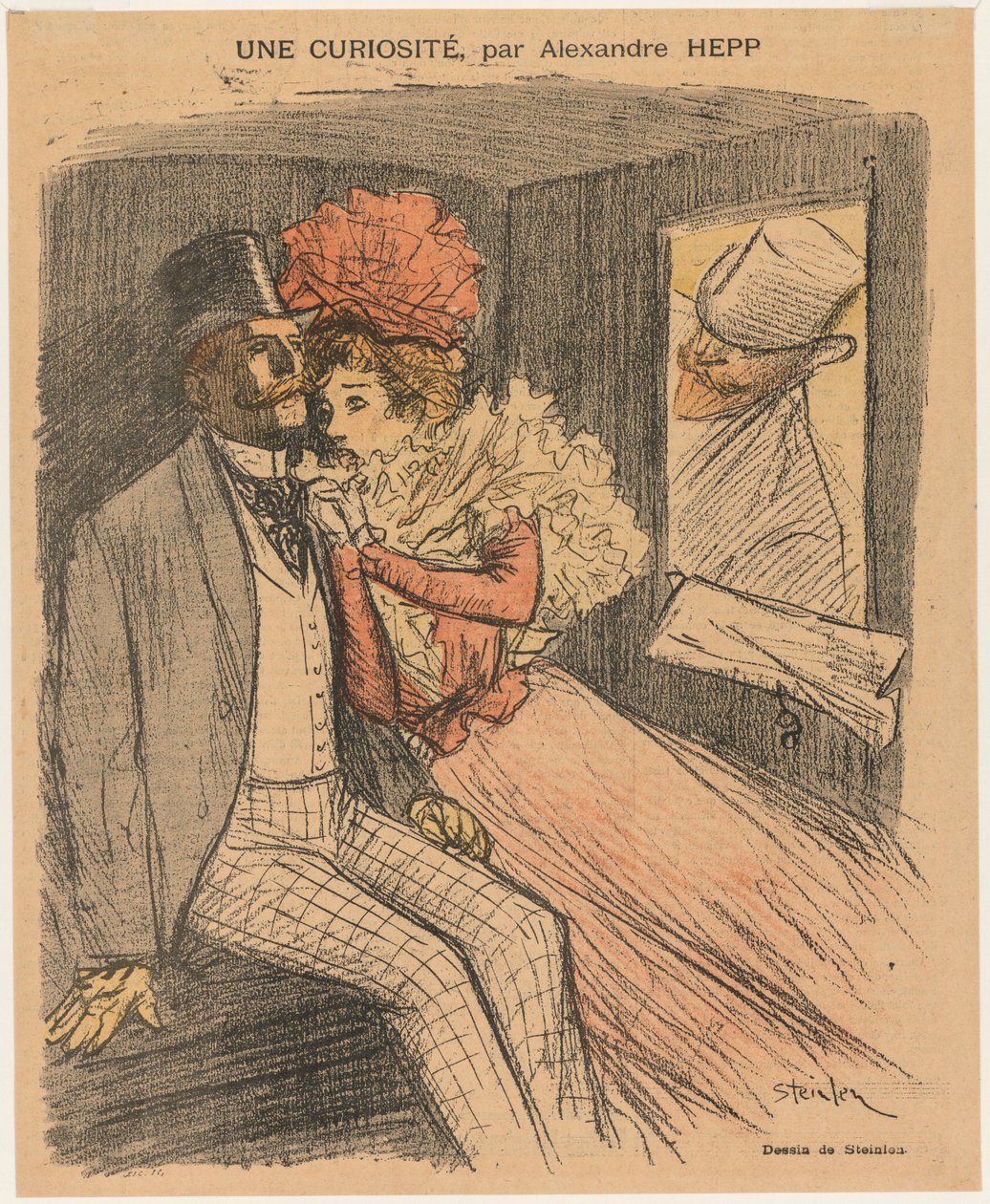 Gil Blas Illustré: Une Curiosité, door Alexandre Hepp, 1897 door Théophile Alexandre Steinlen