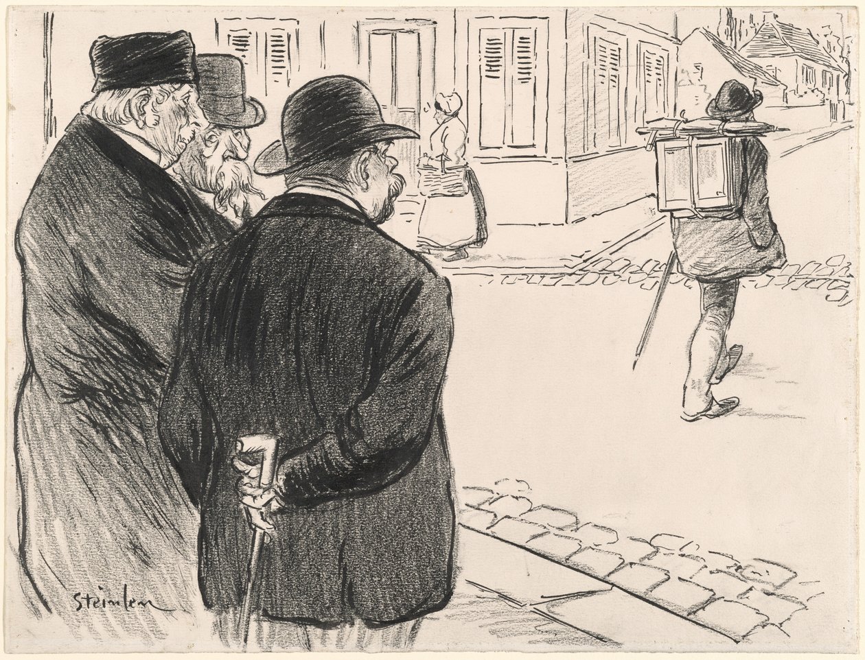 Hij gedraagt zich als een schilder door Théophile Alexandre Steinlen