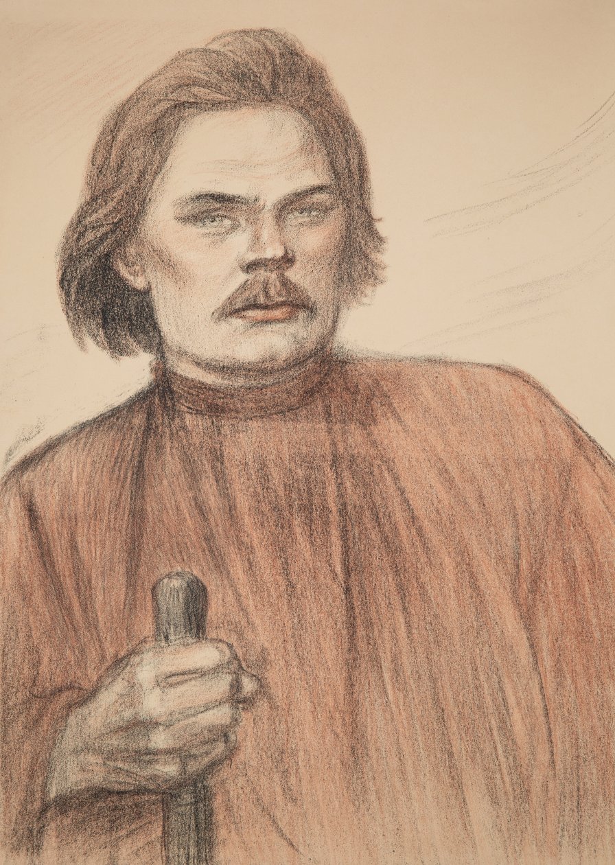 Portret van de auteur Maxim Gorky 1868-1939, 1905 door Théophile Alexandre Steinlen
