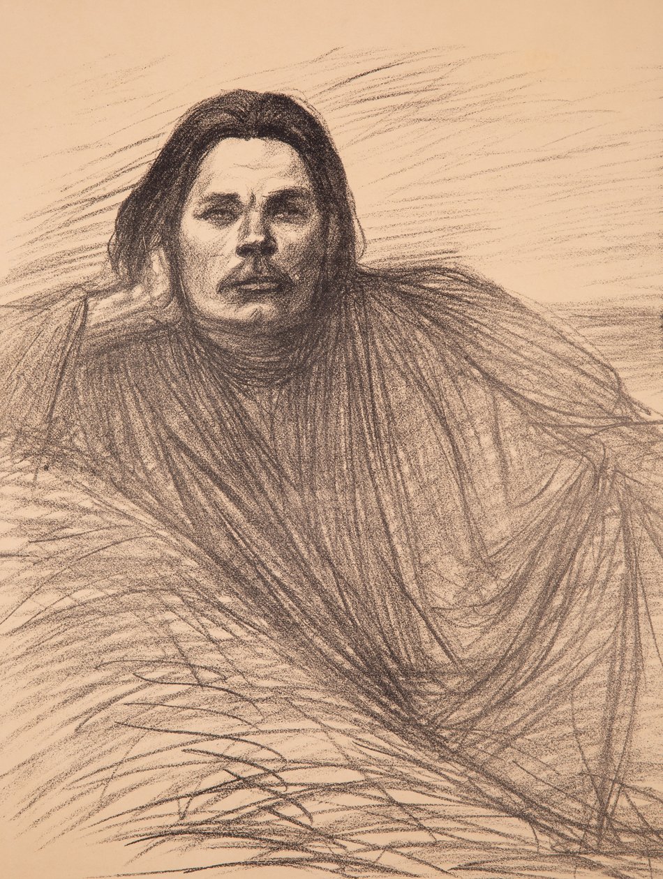 Portret van de auteur Maxim Gorky door Théophile Alexandre Steinlen