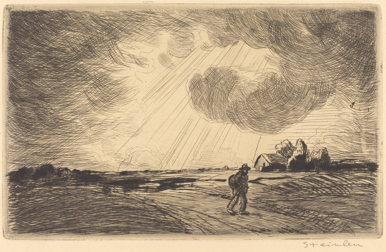 Onweer, eind 19e-begin 20e eeuw door Théophile Alexandre Steinlen