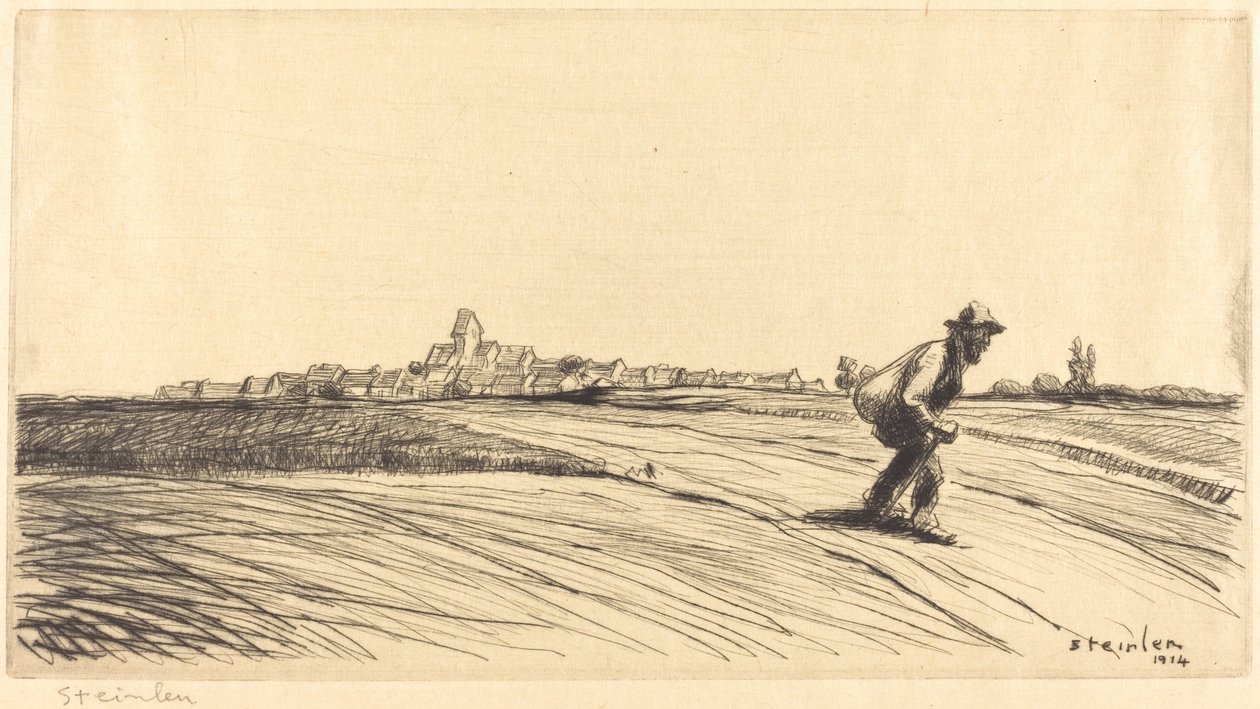 Zwerver met bundel door Théophile Alexandre Steinlen