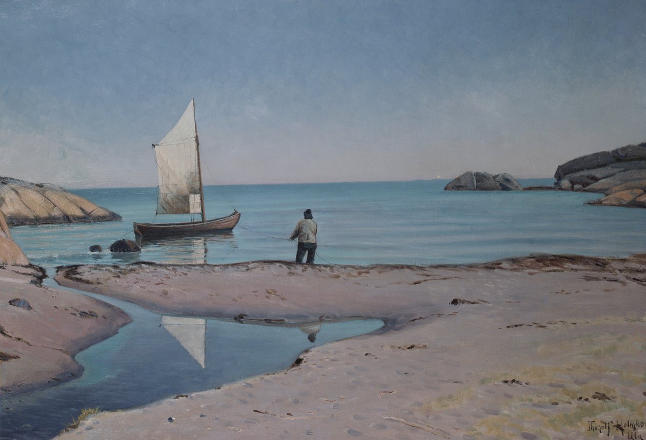 Strandgedeelte bij Ula door Thorolf Holmboe