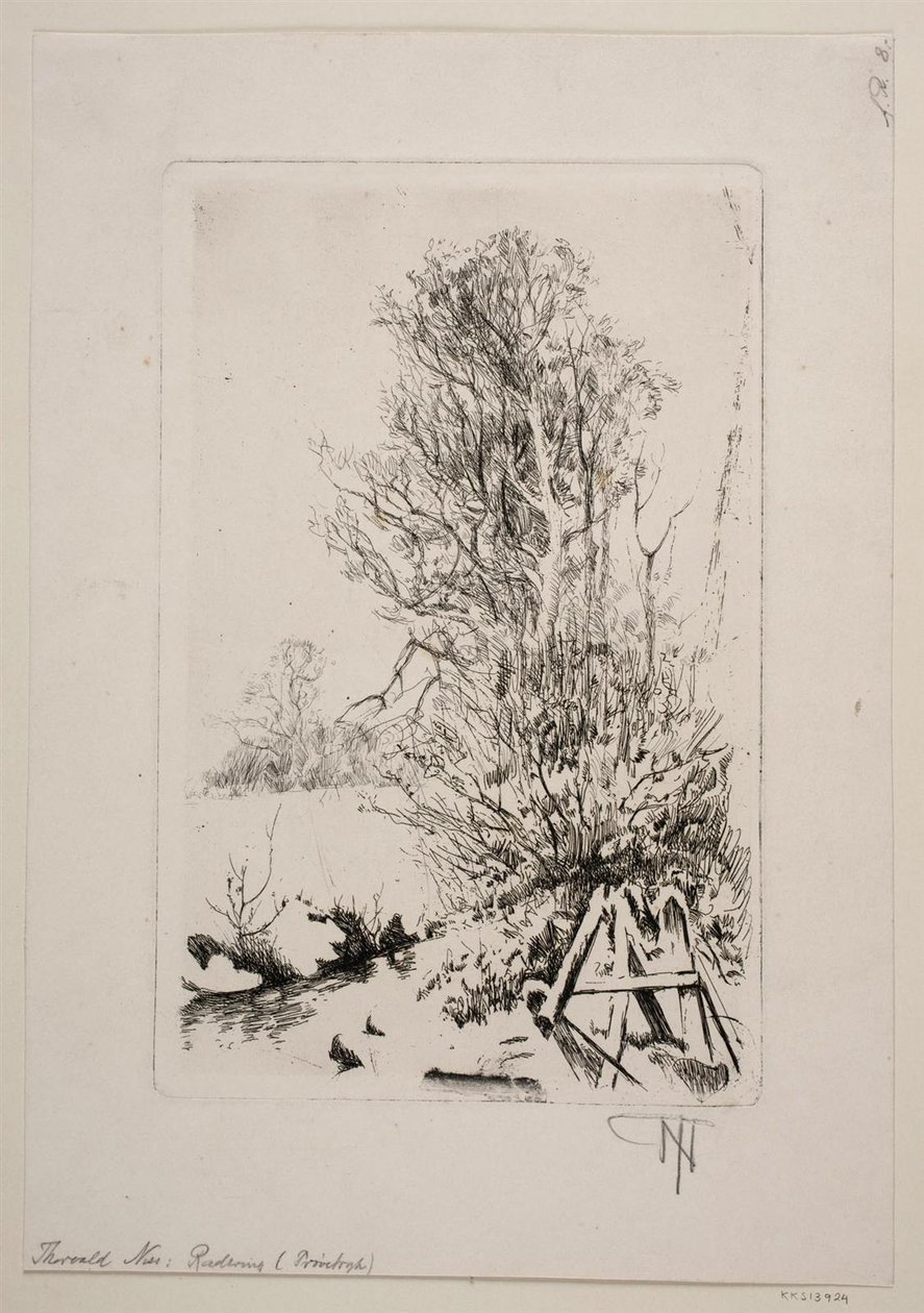 Bomen bij een beek door Thorvald Niss